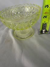 Load image into Gallery viewer, Compote, Yellow Vaseline Glass, Central Glass No 775, 1885-1891 Block and Diamond