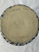 Load image into Gallery viewer, Candle Holder, Sampson Westminister Mass, Blue Spongeware Pottery