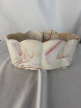 Load image into Gallery viewer, Beautiful Akro Agate Planter, Cream and Red Slag Glass