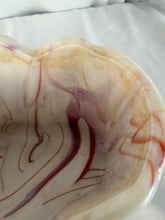 Load image into Gallery viewer, Beautiful Akro Agate Planter, Cream and Red Slag Glass