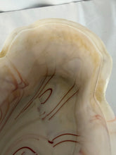 Load image into Gallery viewer, Beautiful Akro Agate Planter, Cream and Red Slag Glass