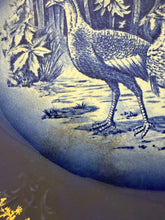 Load image into Gallery viewer, Platter, Antique Flow Blue, Marked France, Turkeys