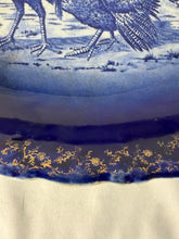 Load image into Gallery viewer, Platter, Antique Flow Blue, Marked France, Turkeys