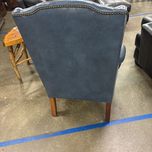 Load image into Gallery viewer, Blue Leather Wingback Chair
