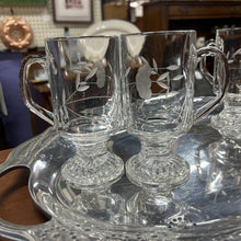 Load image into Gallery viewer, Vintage Princess House Heritage Etched Irish Coffee Mugs - set of 4