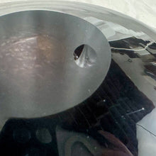 Load image into Gallery viewer, Vintage Murano Purple Glass with Brown Metallic Sparkles & Turquoise Swirl Crimped Bowl