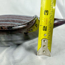 Load image into Gallery viewer, Vintage Murano Purple Glass with Brown Metallic Sparkles & Turquoise Swirl Crimped Bowl