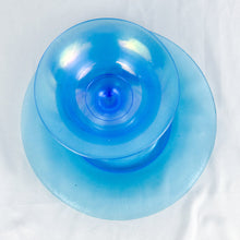 Load image into Gallery viewer, Vintage Fenton Celeste Blue Stretch Sherbet Cup and Cake Plate Set