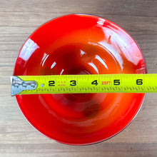 Load image into Gallery viewer, Vintage Murano Italy Style Orange-Red Black Dot Art Glass Bowl