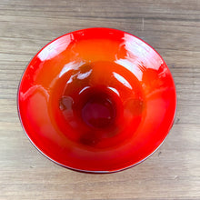Load image into Gallery viewer, Vintage Murano Italy Style Orange-Red Black Dot Art Glass Bowl