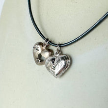 Load image into Gallery viewer, Vintage Sterling Silver Heart Charms Necklace