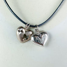 Load image into Gallery viewer, Vintage Sterling Silver Heart Charms Necklace