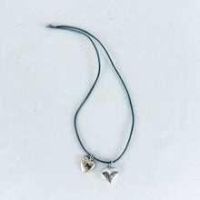 Load image into Gallery viewer, Vintage Sterling Silver Heart Charms Necklace