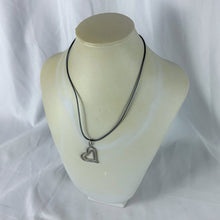 Load image into Gallery viewer, Vintage Sterling Silver & Cubic Zirconia Heart Pendant Necklace