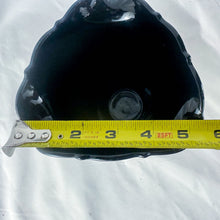 Load image into Gallery viewer, 1937 LE Smith Black Amethyst 3-Corner Embossed Dancing Nymphs Glass Vase