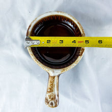 Load image into Gallery viewer, Vintage McCoy #874 Brown Drip Glaze Mini Skillet Serving Bowl