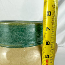 Load image into Gallery viewer, 1989 Teal & Beige Farm Building Stone Crock by Eugene Winton