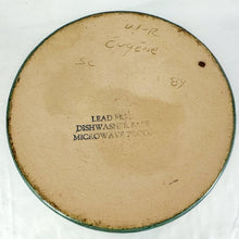 Load image into Gallery viewer, 1989 Teal & Beige Farm Building Stone Crock by Eugene Winton
