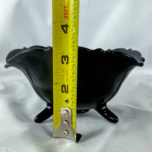 Load image into Gallery viewer, 1930s L.E. Smith Black Glass Tripod Bowl