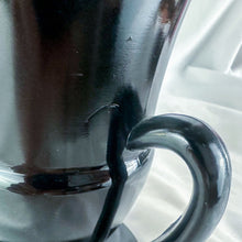 Load image into Gallery viewer, Vintage Black Amethyst Double Roman Handle Footed Glass Vase