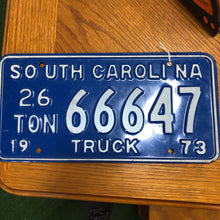 Load image into Gallery viewer, 1973 South Carolina 26 Ton Truck 66647 Car Tag Automobile License Plate