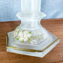 Load image into Gallery viewer, Antique Val St. Lambert Frosted Glass Candlesticks and Console Bowl Set