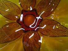Load image into Gallery viewer, Vintage Anchor Hocking Amber Glass Leaf Flower Decor Bowl