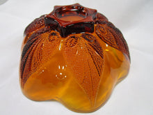 Load image into Gallery viewer, Vintage Anchor Hocking Amber Glass Leaf Flower Decor Bowl