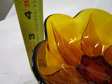 Load image into Gallery viewer, Vintage Anchor Hocking Amber Glass Leaf Flower Decor Bowl