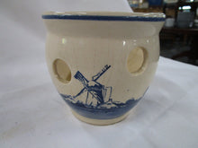 Load image into Gallery viewer, Vintage Delft Blue Ceramic Windmill Candle Votive Holder