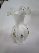 Load image into Gallery viewer, Fenton Silvercrest Violets In The Snow Small Vase