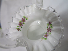 Load image into Gallery viewer, Fenton Silvercrest Handpainted Violets In The Snow Small Basket