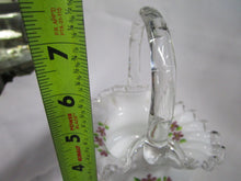 Load image into Gallery viewer, Fenton Silvercrest Handpainted Violets In The Snow Small Basket