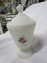 Load image into Gallery viewer, Fenton Artist Signed Cherry White Satin Pedestal Candy Dish
