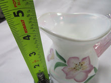 Load image into Gallery viewer, Fenton Artist Signed Iridescent Mother of Pearl Glass Floral Creamer Pitcher