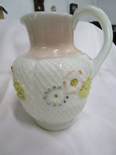 Load image into Gallery viewer, Antique Hobnail Milk Glass Cosmos Pitcher and Three Tumblers Set