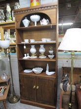Load image into Gallery viewer, Vintage Solid Pine Bookcase Display Cabinet Hutch