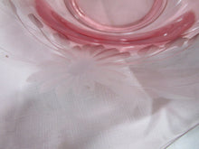Load image into Gallery viewer, Vintage Pink Glass Etched Floral Square Serving Decor Bowl