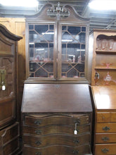 Load image into Gallery viewer, Vintage Serpentine Front Secretary Dresser Display Hutch