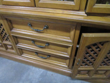 Load image into Gallery viewer, Vintage MCM Cherry Arch Top One Piece China Display Hutch Cabinet