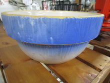 Load image into Gallery viewer, Art Pottery Blue & Cream Salt Glaze Mixing Bowl