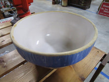Load image into Gallery viewer, Art Pottery Blue & Cream Salt Glaze Mixing Bowl