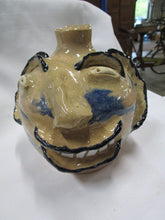 Load image into Gallery viewer, Dale Costner Signed Folk Art Pottery Blue Ridged Ugly Face Jug