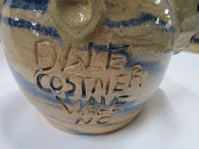 Load image into Gallery viewer, Dale Costner Signed Folk Art Pottery Blue Ridged Ugly Face Jug