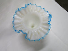 Load image into Gallery viewer, Vintage Fenton Aqua Crest Pedestal Small Vase