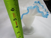 Load image into Gallery viewer, Vintage Fenton Aqua Crest Pedestal Small Vase