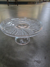 Load image into Gallery viewer, Antique Doric McKee Clear Glass Feather Pedestal Cake Stand