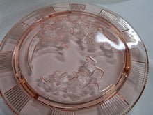 Load image into Gallery viewer, Vintage Pink Depression Glass Roses Cake Plate