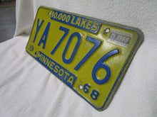 Load image into Gallery viewer, 1968 Minnesota 10,000 Lakes YA 7076 Automobile License Plate Tag
