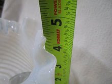 Load image into Gallery viewer, Vintage Fenton White Opalescent Spiral Glass Hat Vase